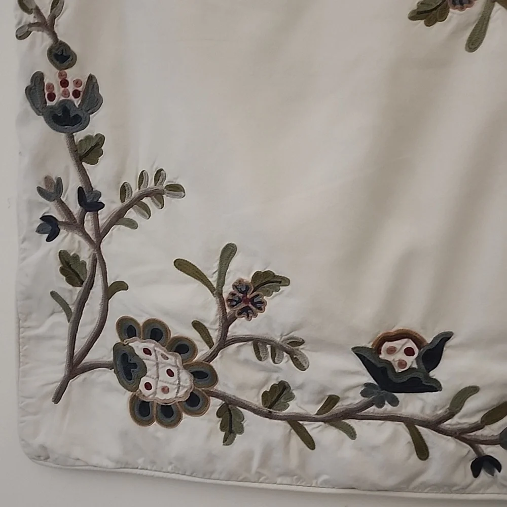 Potterybarn Euro Cotton Floral Embroidered Pillow Case 26